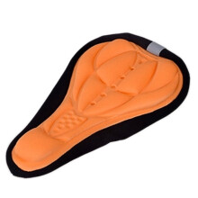 (Orange)Comfort 3D Sponge Pad Bike Seat Cushion Cover Breathable Mountain Bike Cycling Saddle Seat