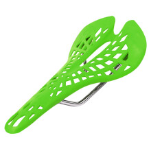 (Green)Ultra-Light Plastic Saddle Mountain MTB Bike Saddle Seat PVC Cushion Cycling Seats 6 Colors