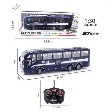 (Blau) 1/30 RC-Auto, elektrischer Fernsteuerungsbus mit Licht, Reisebusmodell, 2,4 GHz, Kinderspielzeug