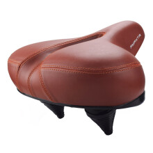 (brown)Men Women Bicycle Seat Big Butt Leather Cycling Saddle Mountain Bike Accessories Shock Absorber