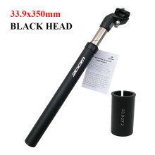 (33,9 mm schwarzer Kopf) ZOOM Federsattelstütze für Fahrräder, 40/50 mm Federweg, Aluminium, 27,2 28,6
