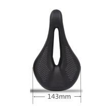 (schwarz, 240 x 143 mm) Ultraleichter Carbonfaser-Sattel für Rennrad, MTB und Mountainbike (Herren-Fahrradsattel)