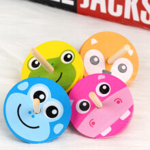 (10Pcs Random Color)10Pcs/lot Kids Wooden Gyro Toys Adult Relief Stress Desktop Spinning Top Toys Children