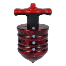(Black)Spinning Light Gyros Colorful Flash LED Light Kids Wooden Luminous Music Gyro Imitation Laser