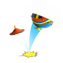 (Bouncing Top)Creative Camouflage Bouncing Spinning Top Bowl Novelty Elastic Outdoor Sports Children's