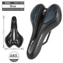 (086 Blau) Fahrradsattel MTB Rennradsattel Mountainbike-Rennsattel aus atmungsaktivem, weichem PU