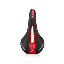 (Schwarz/Rot) Extra weicher Silikon-Fahrradsattel für MTB und Mountainbike