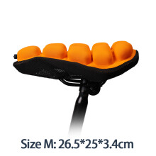 (M orange) 3D-Airbag-Fahrradsattelbezug, superweich, stoßdämpfend, für MTB und Rennrad, verdickt