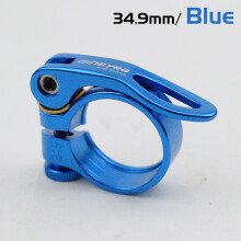 (Blau, 34,9 mm) Sattelrohrklemme aus Aluminiumlegierung für MTB/Rennrad mit Schnellspanner für Mountainbike-Sattel