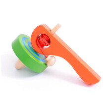 (Green)Wooden Gyro Toys Spinning with wire For Kids Child Sport Game Outdoor Indoor
