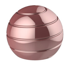 (Rose Gold 54mm)Illusion Flowing Desk Ball Decompression Toy Finger Gyroscope Spinning Tops Metal Kids