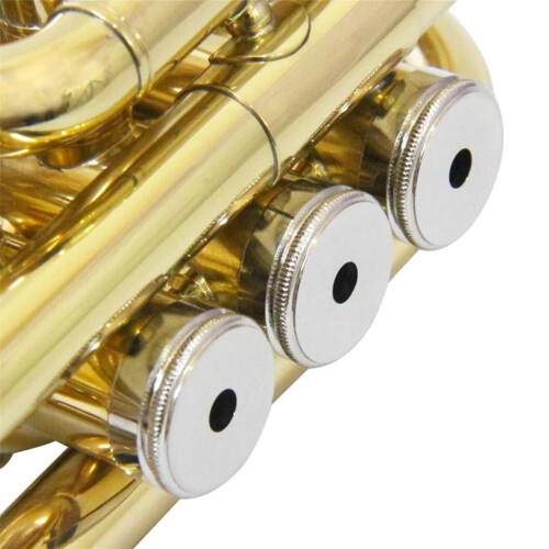 Bb Pocket Trumpet Brass Compact Design for Beginners Practice and Performance 2