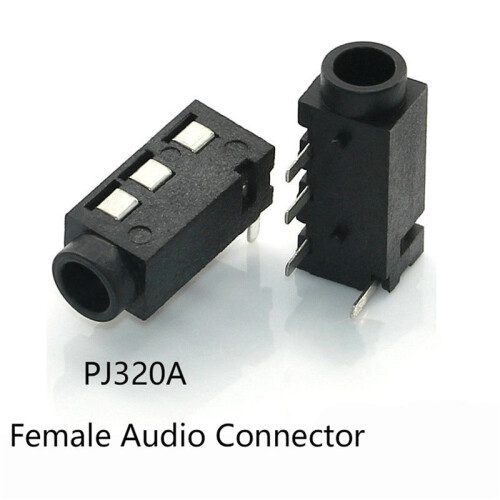 200Pcs 3.5mm Female Audio Connector 4 Pin DIP Headphone Jack Socket PJ-320A 1