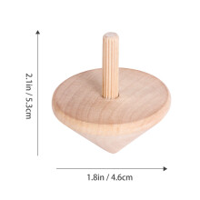 (Khaki)6pcs Wooden Rotate Spinning Tops Classical Funny Peg-Top Gyro Toys Relief Stress Desktop Toys