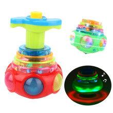Spinning Top Whipping Top Colorful UFO Light Up Musical Toy Peg-top Gyro Kids Children Birthday Toys