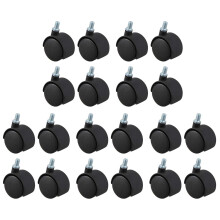 Plastic Ruota Girevole con Perno da 8 mm Stelo da 1.5 Pollici Dia Wheel 20 Pezzi Nero