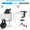 2X Heavy-Duty Table Mount Clamp, C Mounting Clamp Holder with Headset Hook Hanger 7