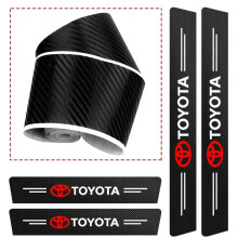 4PCS | For Toyota Car Door Plates Sill Scuff Anti Scratch Carbon Fiber Protector