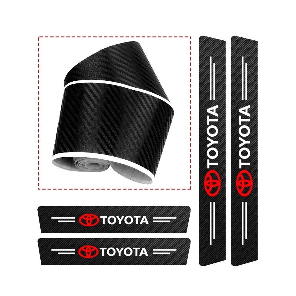 4Pcs | For Toyota Car Door Plates Sill Scuff Anti Scratch Carbon Fiber Protector 4069369445798