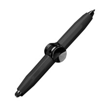 (BK)Fidget Spinner Pen with LED Light Writable Spinning Pen Metal Ballpoint Pen for Kid Teen Student