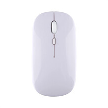 (2,4 GHz BT Weiß) Kabellose Bluetooth-Maus – tragbar, leise und ergonomisch – für Laptop, iPad und Tablet