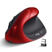 (Milchtee-Rosa) BTS-908 Wiederaufladbare Vertikalmaus, ergonomisch, kabellos, USB-Empfänger, 1600 einstellbar