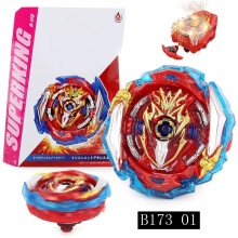 (01 String spark set)SuperKing B-173 Red/Black Infinite Achilles Spinning Top Toys for Children
