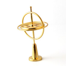 (Gold)Creative Scientific Educational Metal Finger Gyroscope Gyro Top Pressure Relieve Classic Toy Traditional