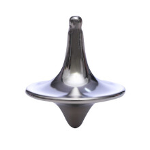 (Silver)Classic Metal Gyro Great Performance Accurate Silver Spinning Top Hot Movie Totem Print Spinning