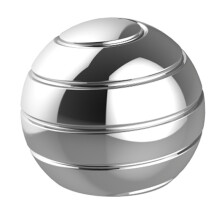 (Sliver 54mm)Illusion Flowing Desk Ball Decompression Toy Finger Gyroscope Spinning Tops Metal Kids