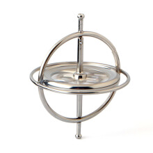 (Silver)Creative Scientific Educational Metal Finger Gyroscope Gyro Top Pressure Relieve Classic Toy