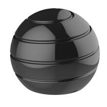 (Black 45mm)Illusion Flowing Desk Ball Decompression Toy Finger Gyroscope Spinning Tops Metal Kids Kinetic