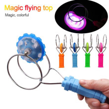 (03 magnetic)Rotating Gyro With Sound And LED Light Music Spinning Top Pressing Style/Imitation Wood/Magnetic