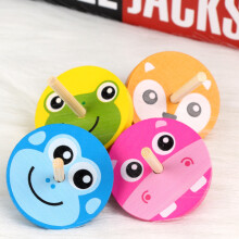 (cartoon animal)5Pcs Kids Mini Colorful Wooden Gyro Toys for Children Relief Stress Desktop Spinning