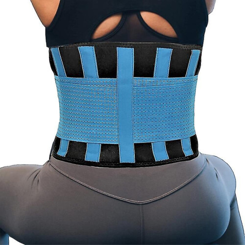 Lumbar Support Belt for Lower Back Pain - L Size with Adjustable Double-Pull System, 7 Vertical Struts Breathable Neoprene Design 2