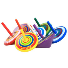 (1PC Circle Random)1Pc Kids Wood Gyro Toys for Children Adult Relief Stress Desktop Spinning Top Toys