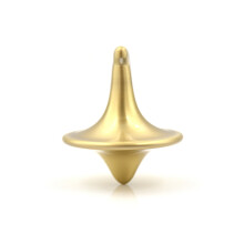 (Bronze)Metal Gyro Great Accurate Silver Spinning Top Hot Movie Totem Print Spinning Top