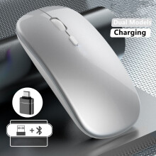 (MT760L Schwarz) Kabellose, wiederaufladbare Dual-Modus-USB-Computermaus mit Bluetooth-Kompatibilität