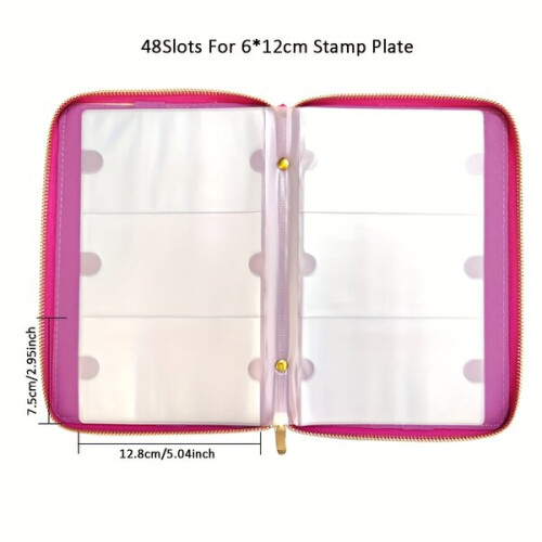 Compact Nail Stamp Plate Storage Box, Portable Empty Case for Manicure Tools Travel 2
