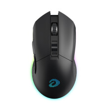(Weiße RGB-Maus) DAREU Dual-Modes-Gaming-Maus RGB, kabellos/kabelgebunden, mit integriertem 930-mAh-Akku