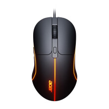 (Silber) Acer USB-Kabelmaus mit 6 Tasten, 3200 DPI optischer Sensor, farbiger Atmungsbeleuchtung, geeignet