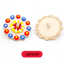 (garland)5 Piece/lot DIY Toys For Child Divergent thinking Spinning Top Wooden Diy Coloring Children