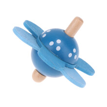 (Blue)1Pc Kids Wood Gyro Toys for Children Adult Relief Stress Desktop Spinning Top Toys Kids Birthday