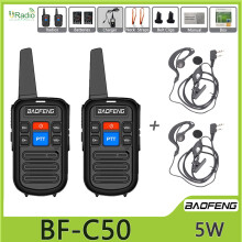 (2 Headsets) BF-C50 Mini-Walkie-Talkie UHF Dual PTT 5W mit Woki Toki Typ-C-Ladegerät und Kinder-Intercom