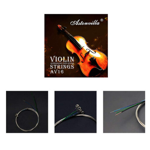 Violin String Set 4Pcs EADG Silver Wound Replacement for 3/4 and 4/4 with Bright Clear Tone 2