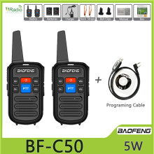(2 Stück Programmkabel) BF-C50 Mini-Walkie-Talkie UHF Dual PTT 5W Kinder-Walkie-Talkie mit Typ-C-Ladegerät