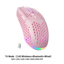 (900 x 400 x 2 mm – Geometrisch) Kabellose/Kabelgebundene Gaming- und E-Sport-Maus, ultraleicht, Wabengehäuse,