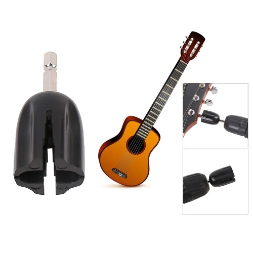 Guitar String Winder Head for Acoustic and Electric, Fast String Changes with Bridge Pin Removal 1