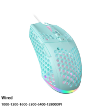 (Pink) Kabellose/Kabelgebundene Gaming-E-Sport-Maus, ultraleichtes Wabengehäuse, RGB-Hintergrundbeleuchtung,