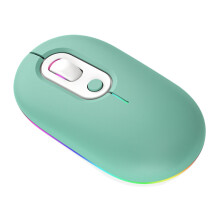 (WEISS) Kleine kabellose Maus mit farbigen Lichtern, leichte Computermaus für PC, Laptops